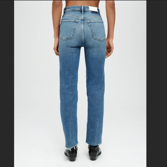 Re/Done 70's High Rise Stove Pipe Straight Jeans Size 29, Light Blue 100% Cotton - Picture 2 of 14